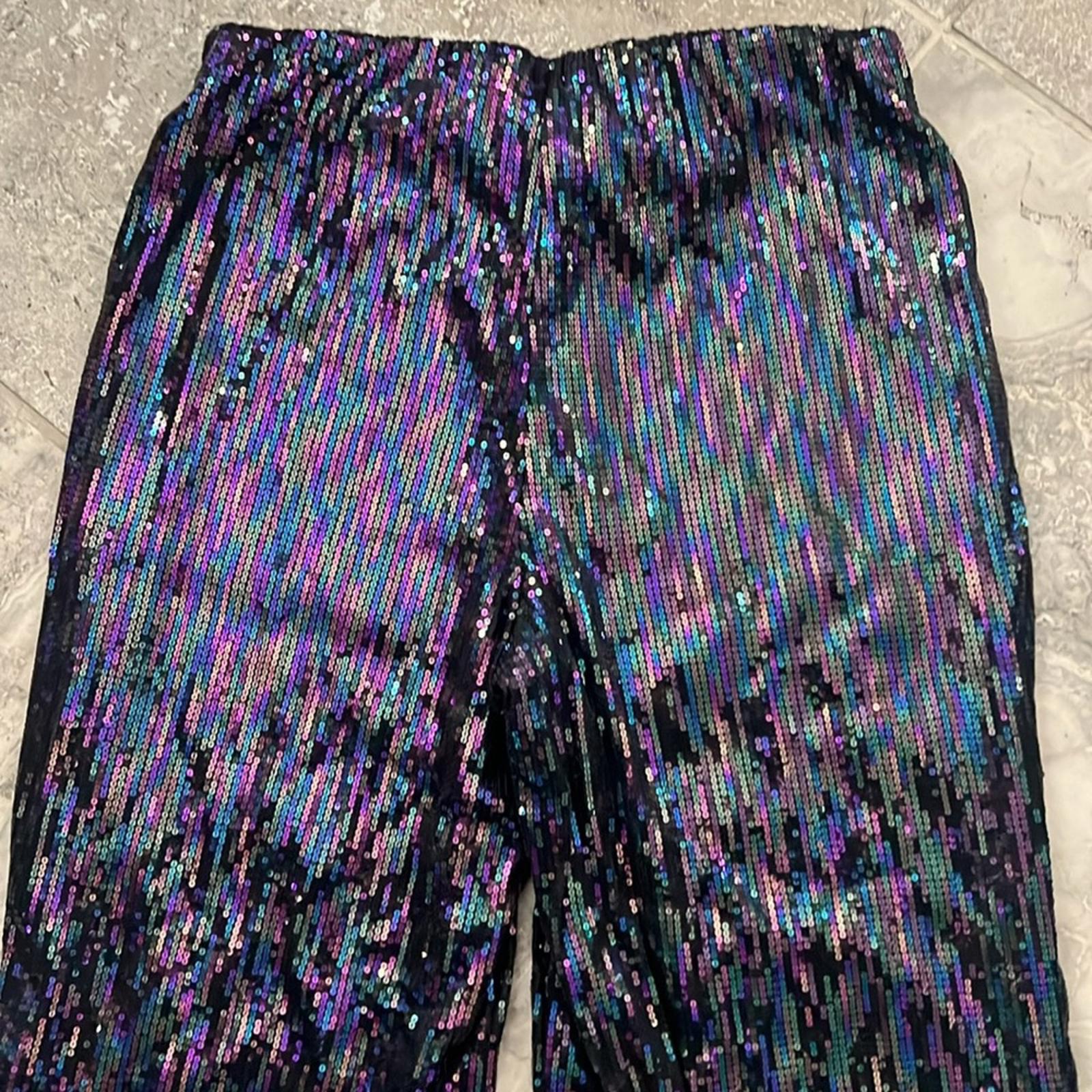 Crystal Kobe Stretch Sequin Pants, Size M New with Tag Retail $179