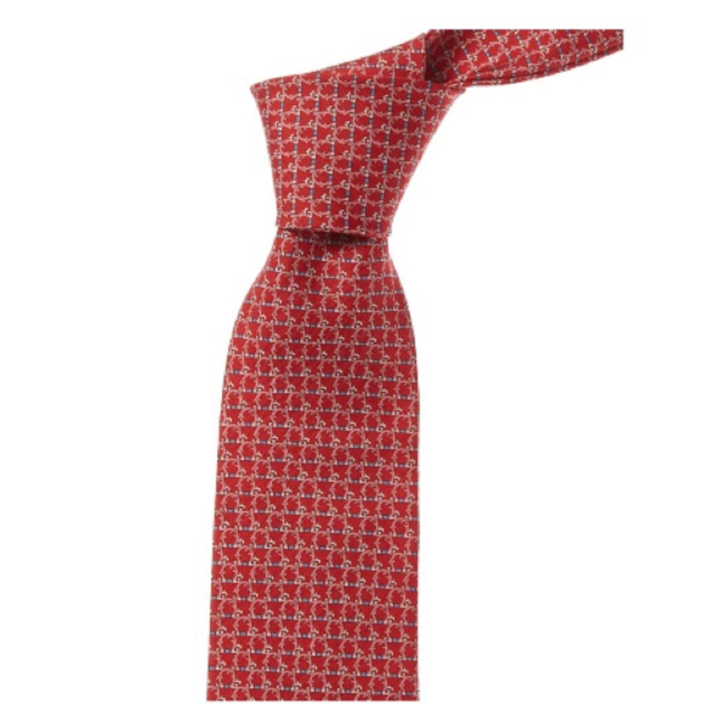 FERRAGAMO Gancini Silk Classic Tie in Rosso/ Red, New w/Tag