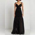STAUD Emmaline Off-the-Shoulder Cut-Out Dress in Black, NWT, Size S