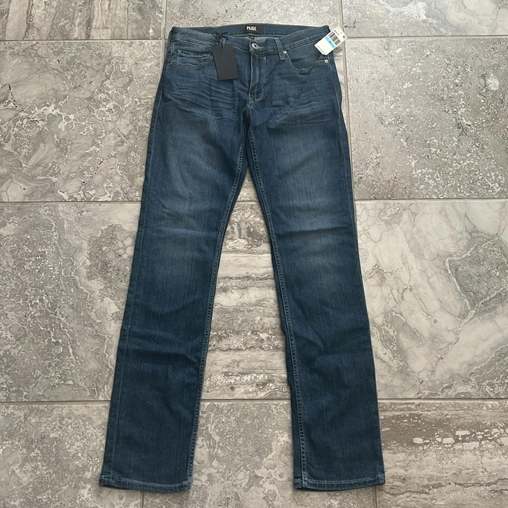 Paige Federal Straight Slim Fit Jeans in Taft, Size 31 X 34 New w/Tag