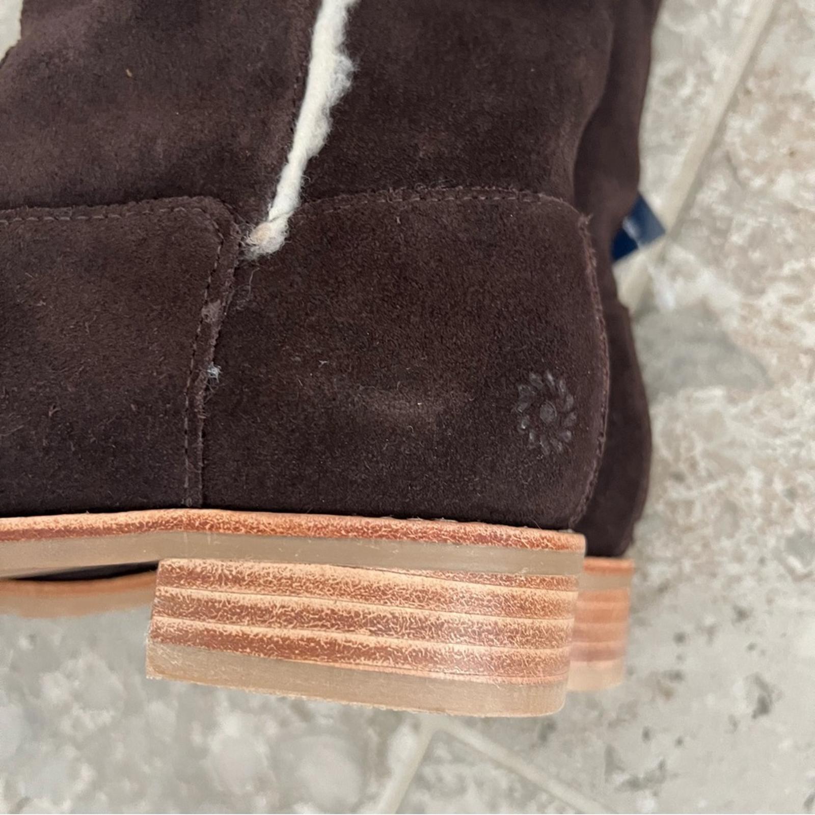 Jack Rogers Dark Chocolate Sherpa Faux Suede Booties, Size 7M New in Box $158