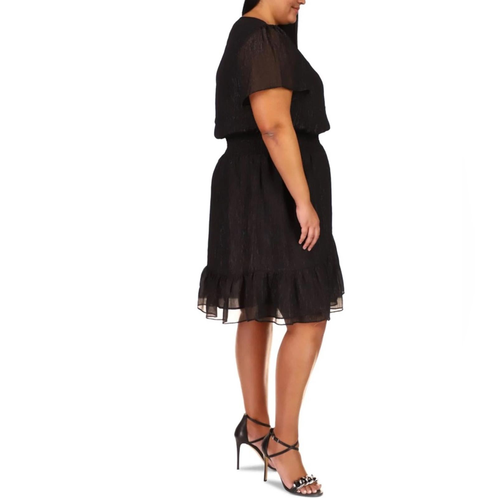 Michael Kors Tiered Smocked Dress w/Flutter Sleeve & Surplice Neckline Sz 1X NWT