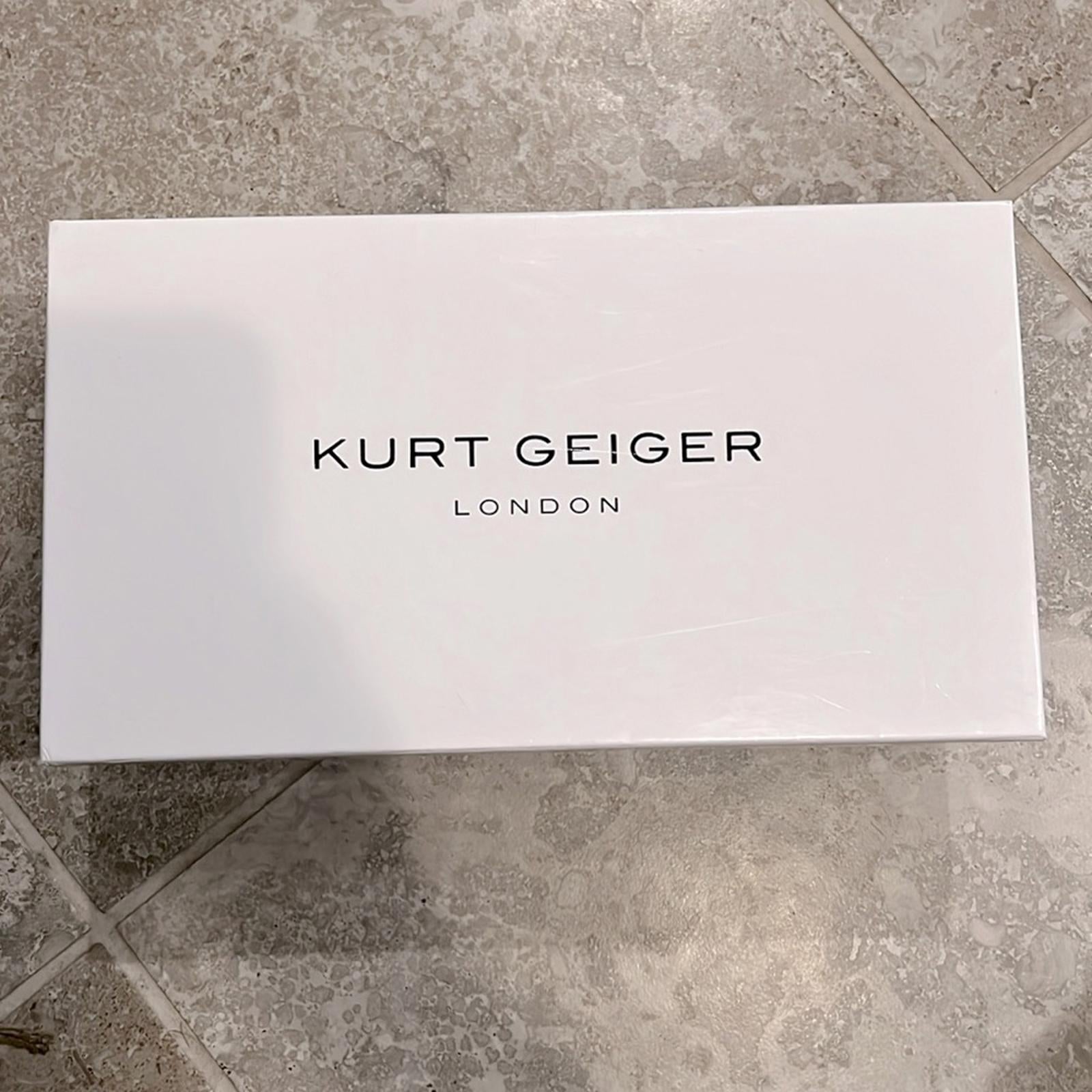Kurt Geiger Blue Duke Drench 100 Crystal-Embellished Mules Heels Size 41 NEW