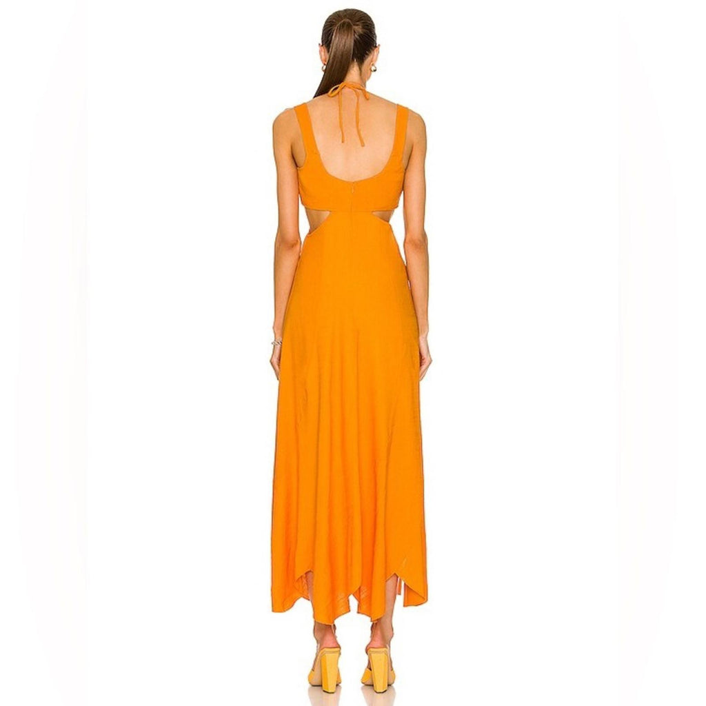 NEW Cult Gaia Eileen Waist Cutout Dress, Revolve Apricot, Size L New w/Tag