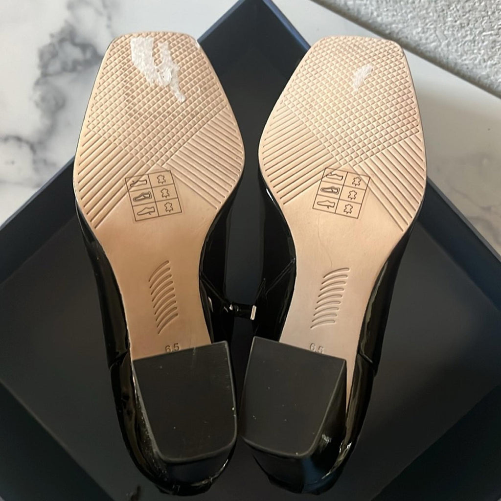 PAIGE Farah Square Toe Bootie in Black Patent Leather Size 7 New in Box $420