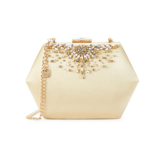 Badgley Mischka Embellished Convertible Clutch in Gold, New w/Tag Retail $179