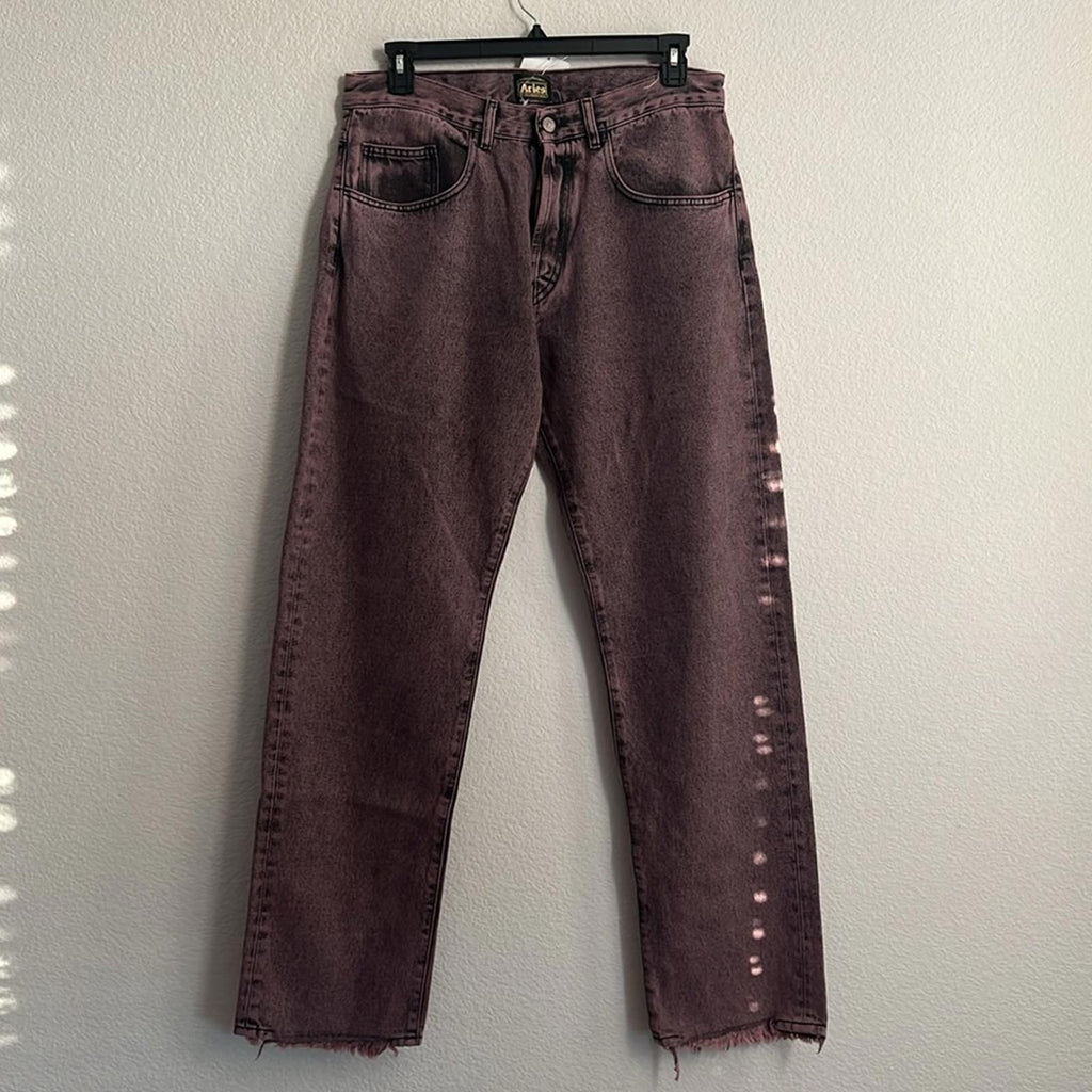 ARIES Acid Wash Batten Jeans in Rose-Pink, NEW, Size 32