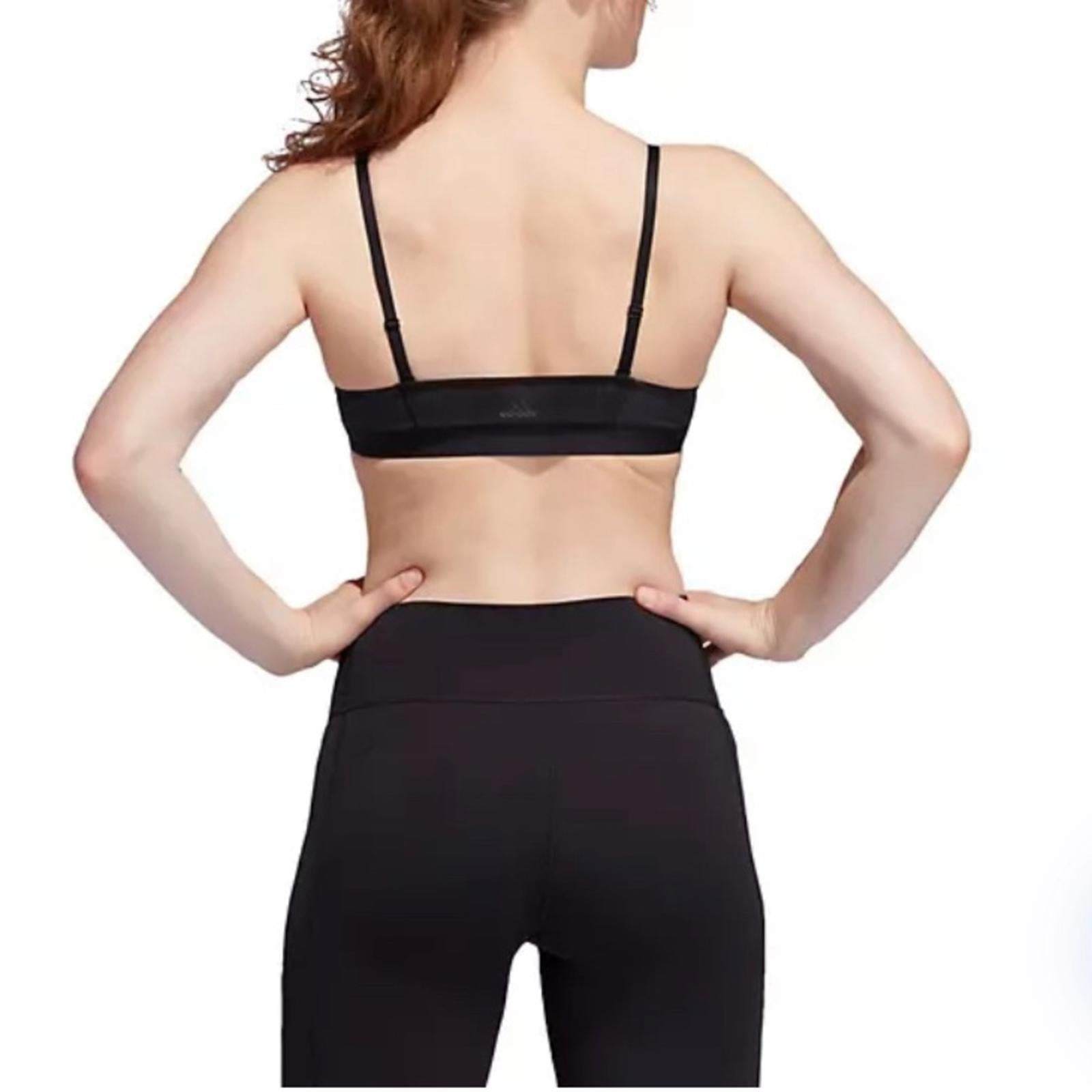 Adidas All Me 3-Stripes Sports Bra, Black White, Size S New w/Tag