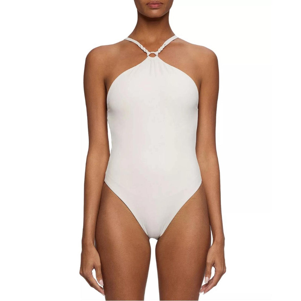 Jonathan Simkhai Shea Macramé One Piece Swimsuit in Ceramic, Size S New w/Tag