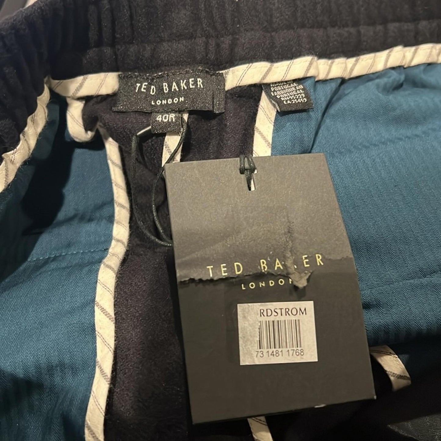 Ted Baker Scout Franklin Fit Wool Blend Trousers in Navy Size Waist 40R NWT $225