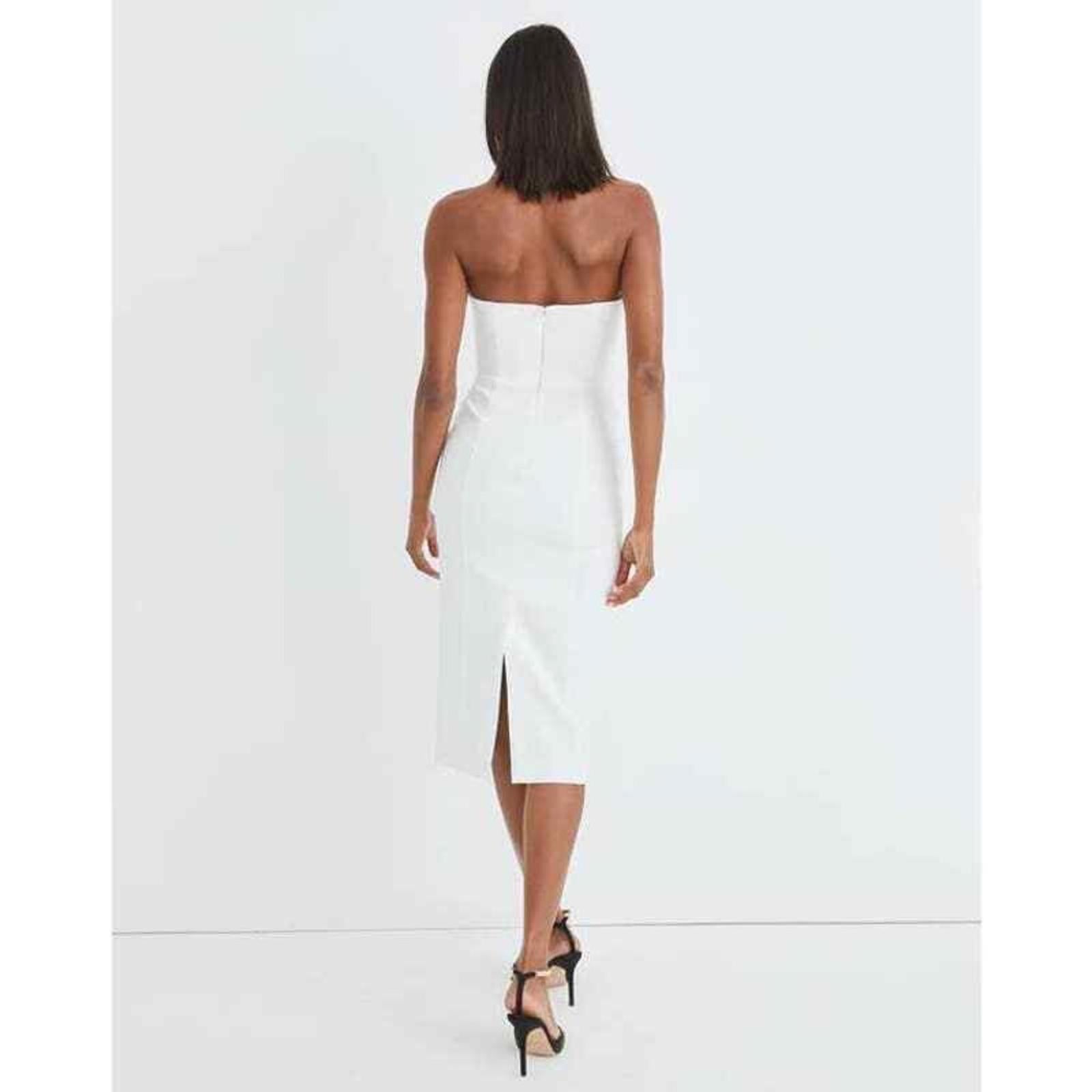 Veronica Beard Nabi WHITE Strapless Midi Dress, Size 14 New w/Tag