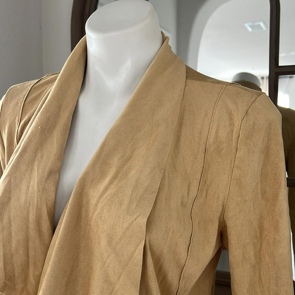 Bagatelle Faux-Suede Drape-Front Jacket, Size M New w/Tag
