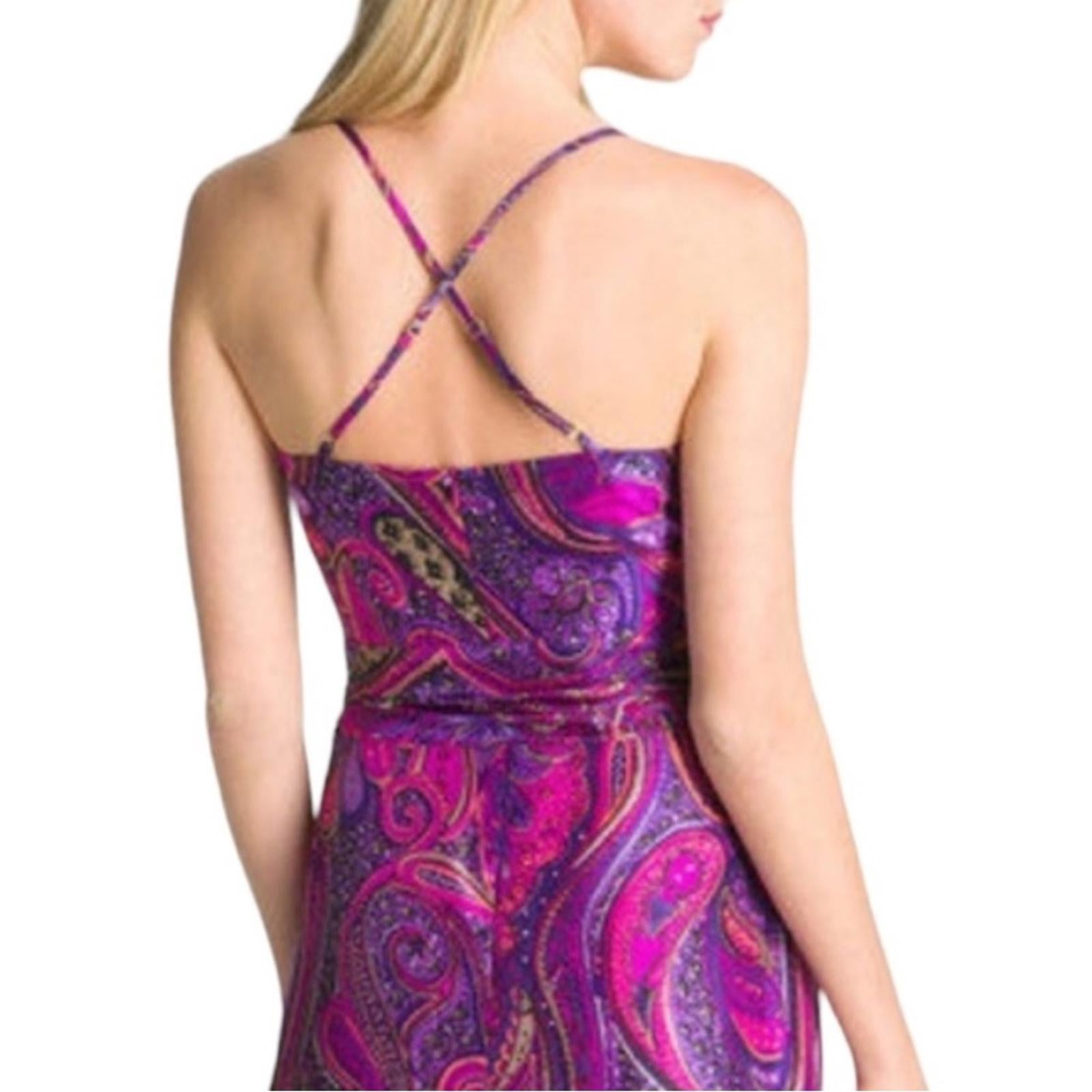 Trina Turk Devendra Silk Agra Paisley Dress, Size 8 EXCELLENT! Retail $338