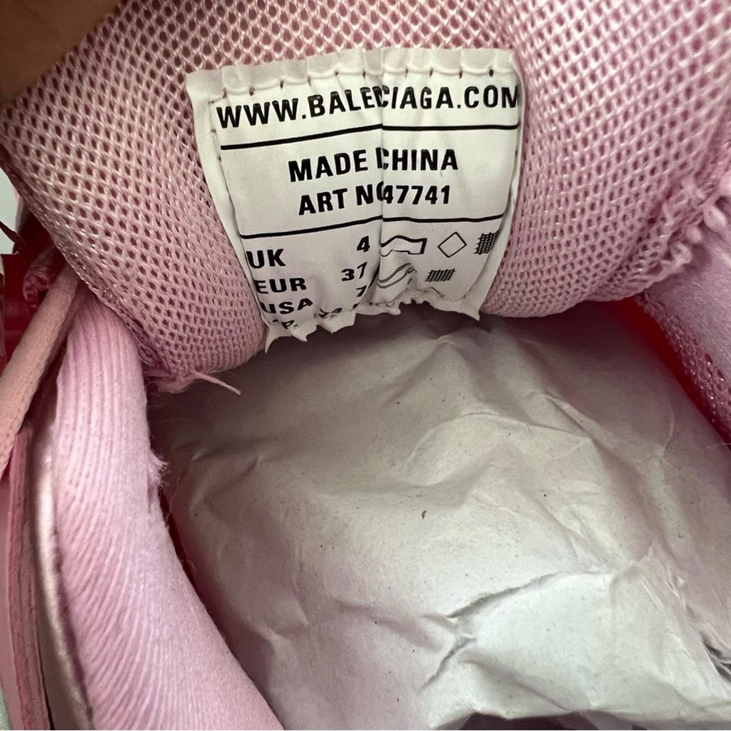 Balenciaga Track Clearsole Logo-Detailed Sneakers in Pink, Size 37 New +Dust Bag