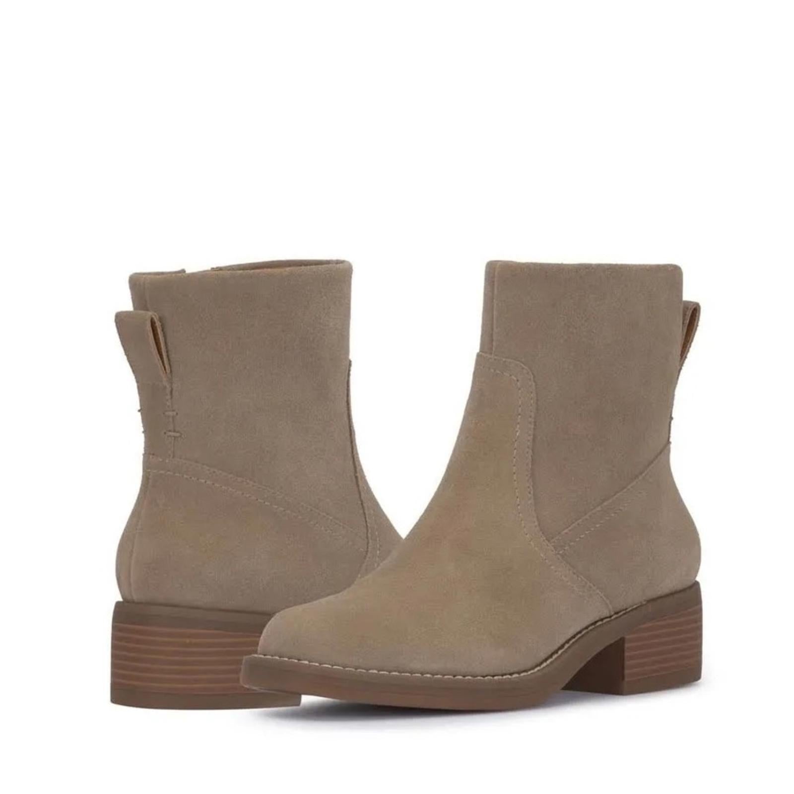 Lucky Brand Kazey Leather Stacked Heel Ankle Boots, NWT, Size 6.5