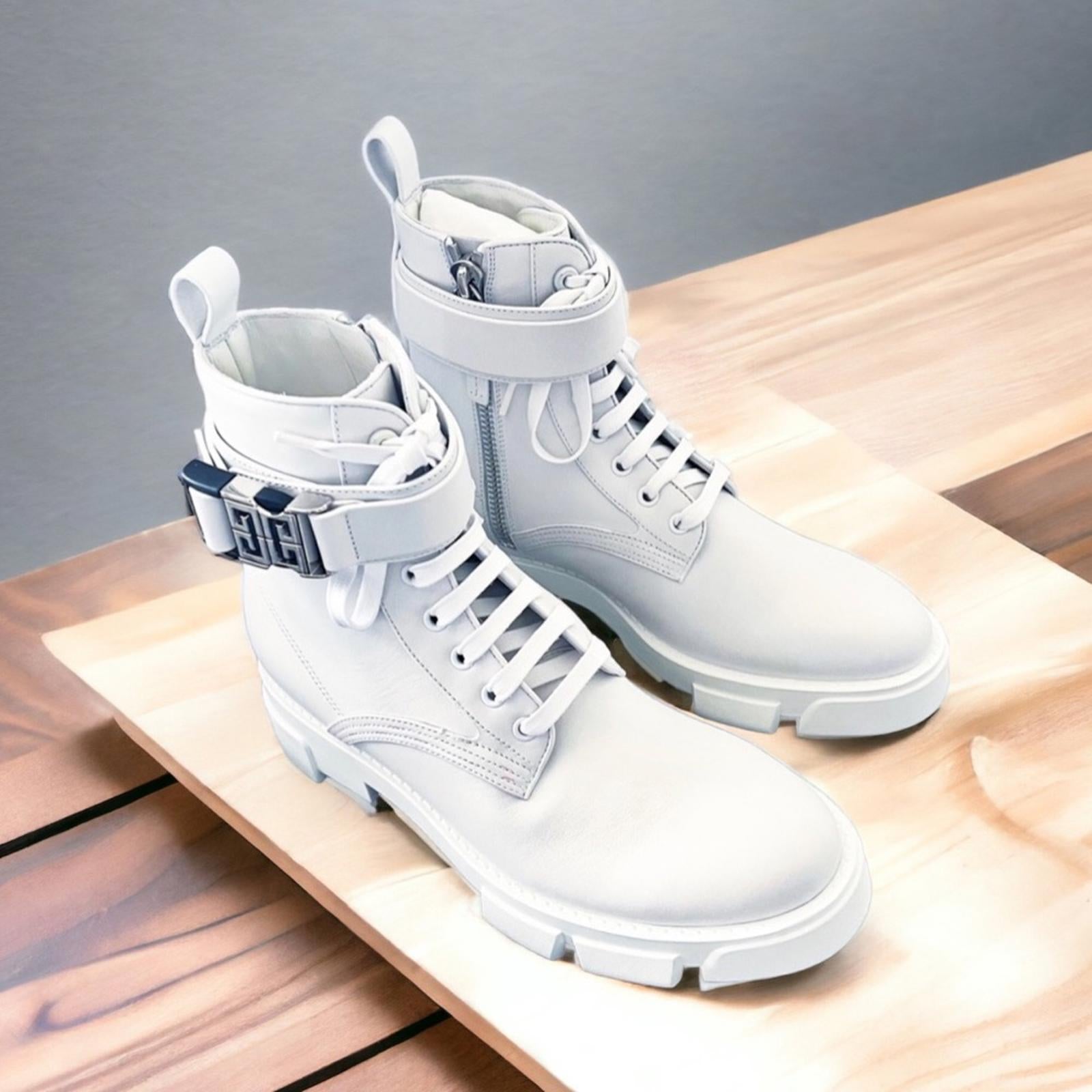 Givenchy Calf Leather Combat Boots, Size EU39 New in Box w/Dustbags