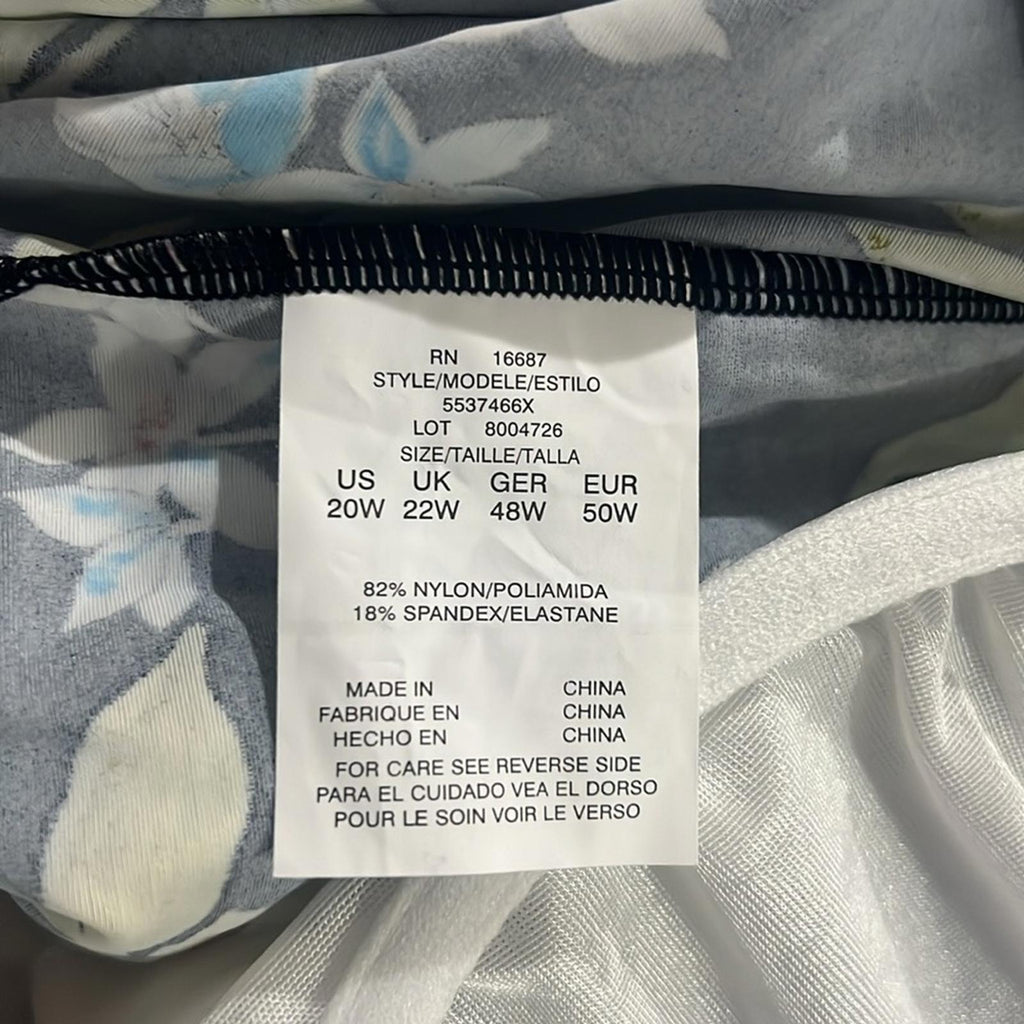 Swim Solutions Plus Size Underwire Blouson Tankini Top Multi, UK 22 US 20 NEW