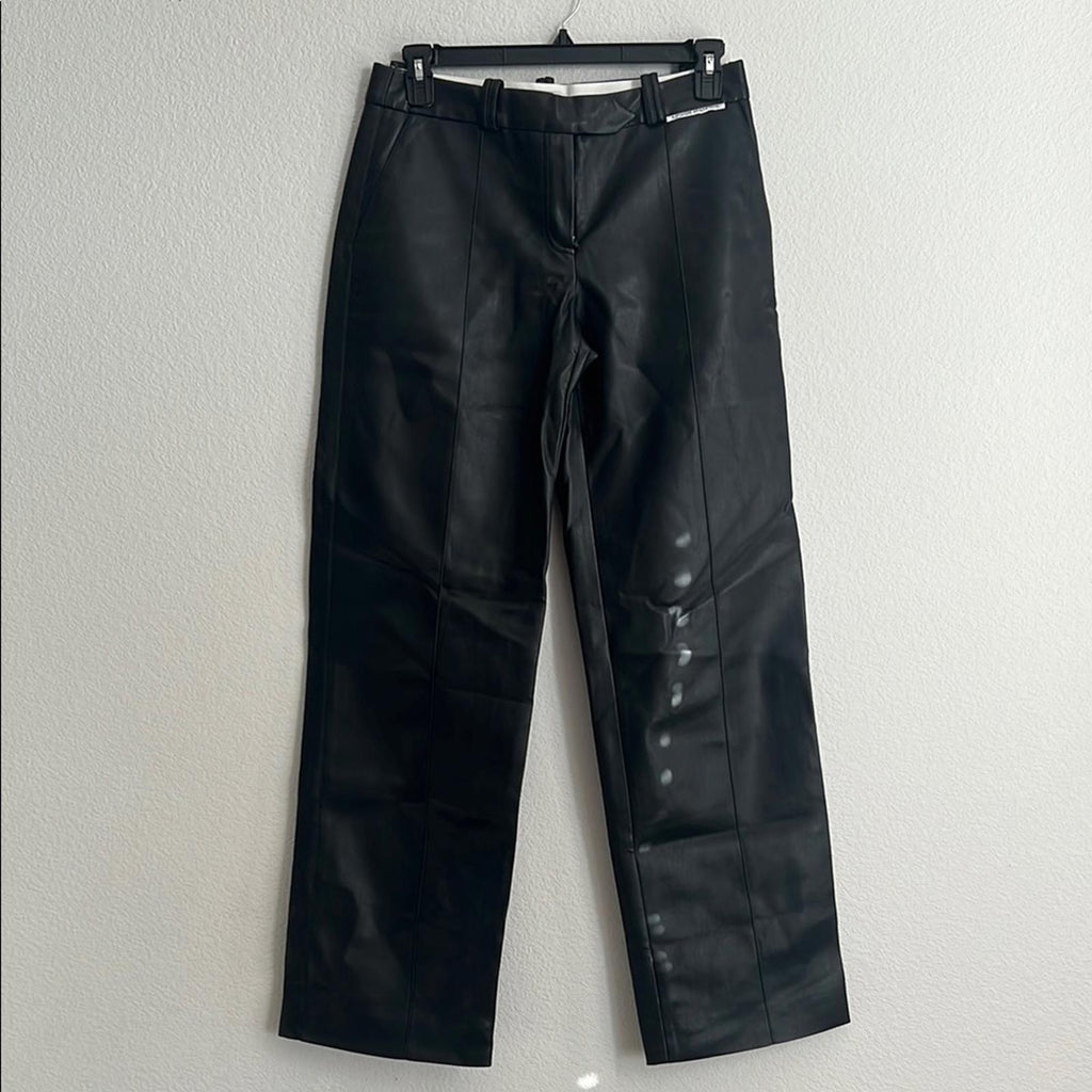 Aleksandre Akhalkatsishvili Faux Leather Pants in Black, NWT, Size XL