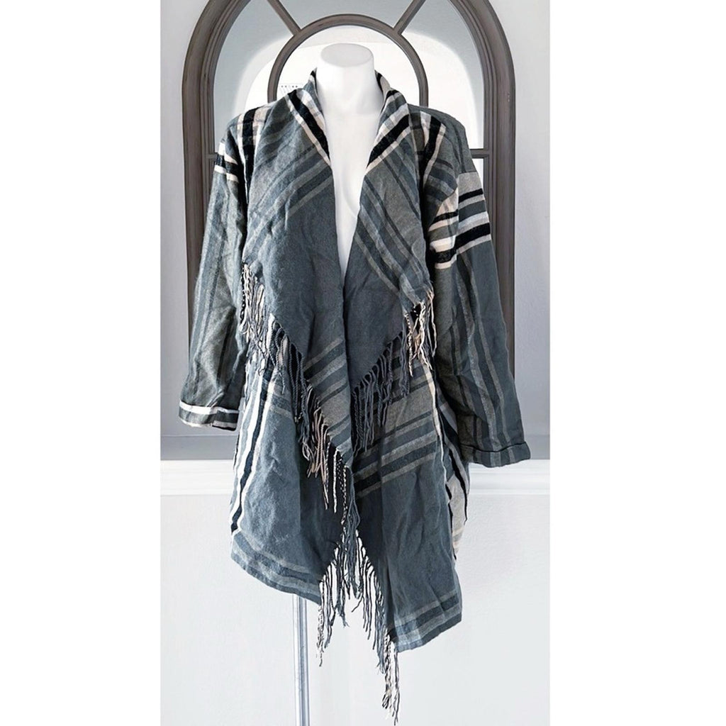 Buffalo’s I jeans Plaid Fringe Cardigan, Size M