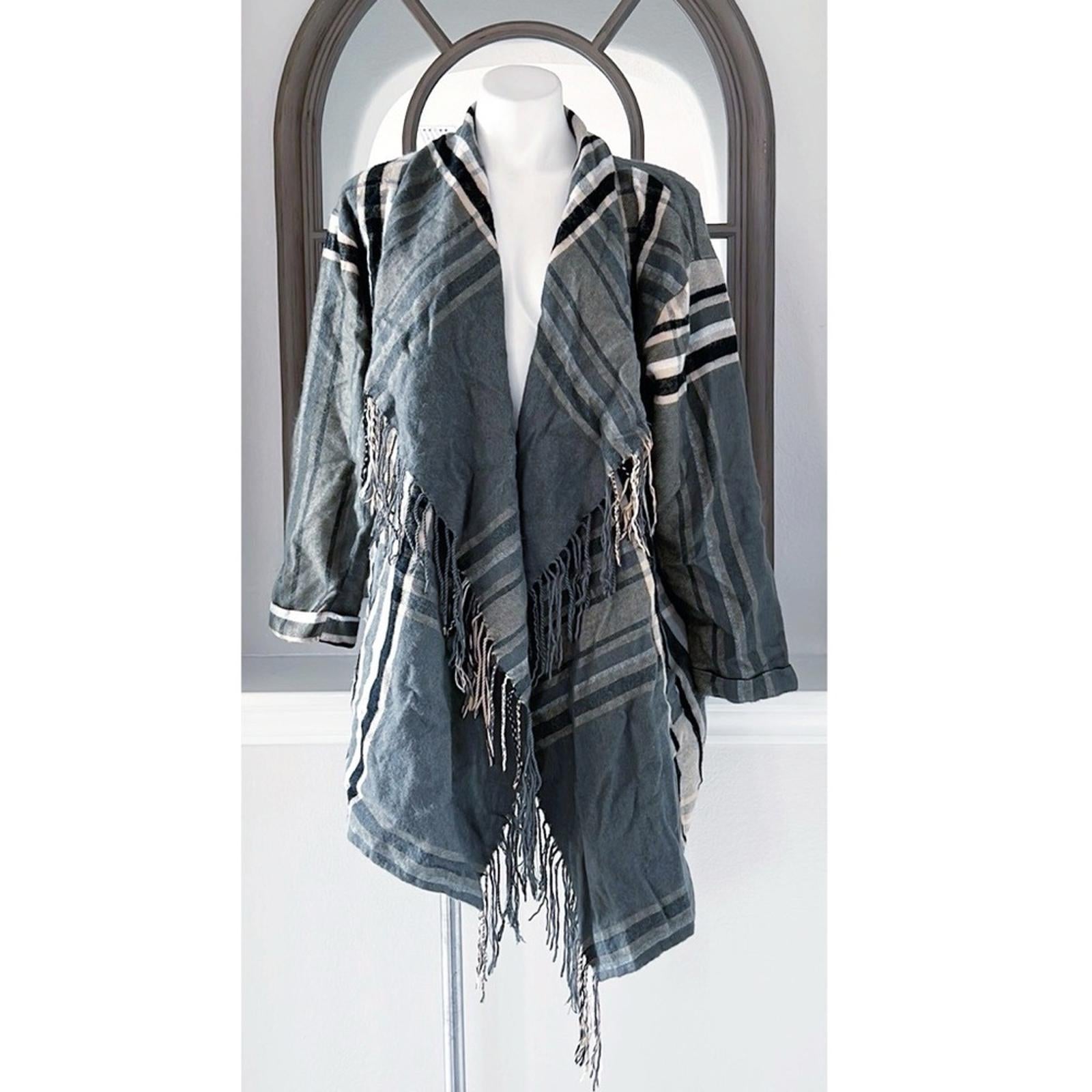 Buffalo’s I jeans Plaid Fringe Cardigan, Size M