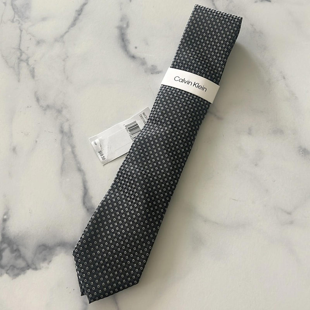 Calvin Klein Men's Square Medallion Tie in Black, One Size, NWT