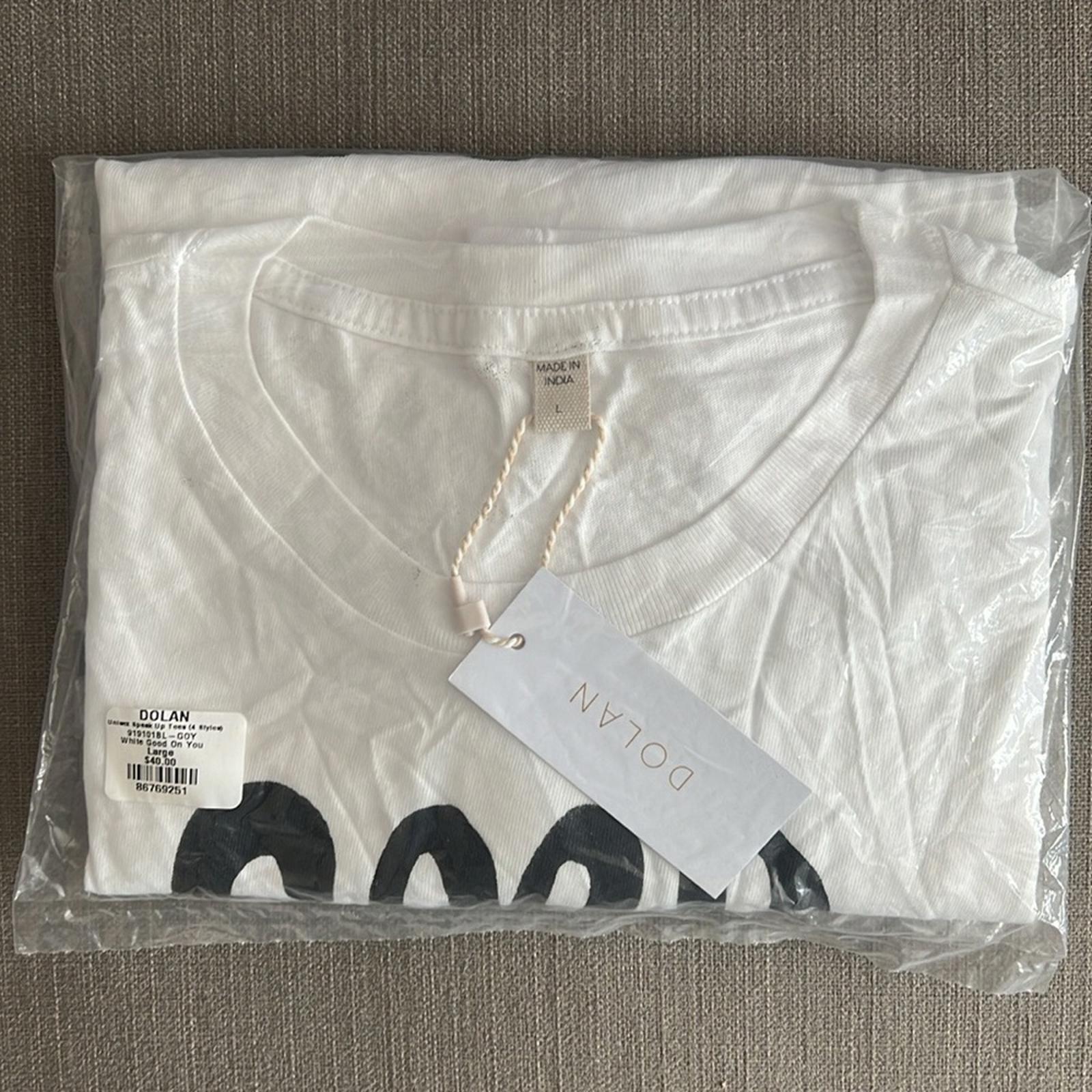 New DOLAN White “Good On You” Graphic T-Shirt, Unisex Size L New w/Tag