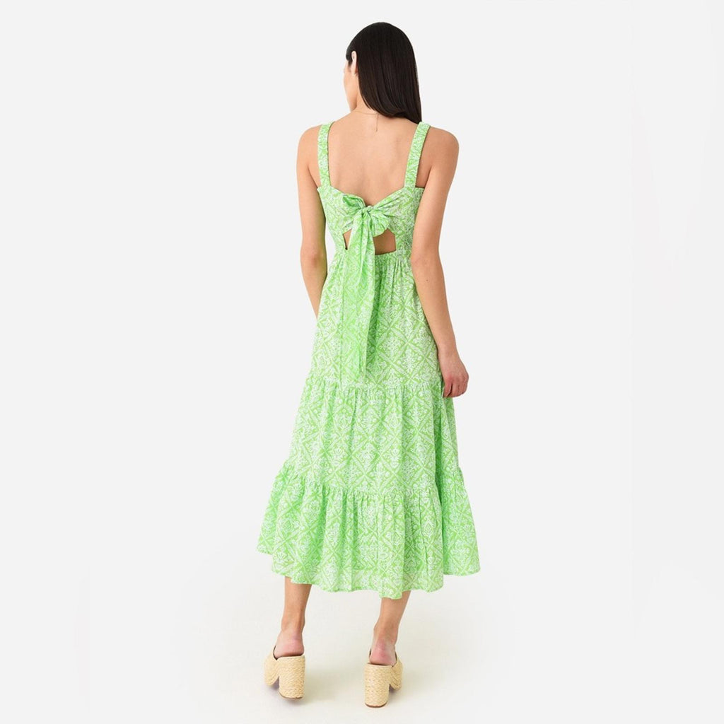 Banjanan Regina Patterned Midi Dress, Tile Print Flash, Size XL New w/Tag $365
