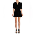RHODE Leanna Twisted Puff Sleeve Mini Dress, Black Size L New w/Tag Retail $495