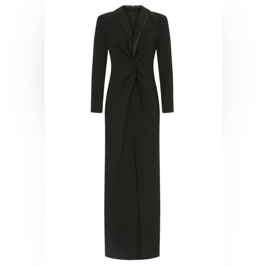 Lauren Ralph Lauren Zeenai Crepe Long Sleeve Gown in Black, Size 4 NEW w/Tag