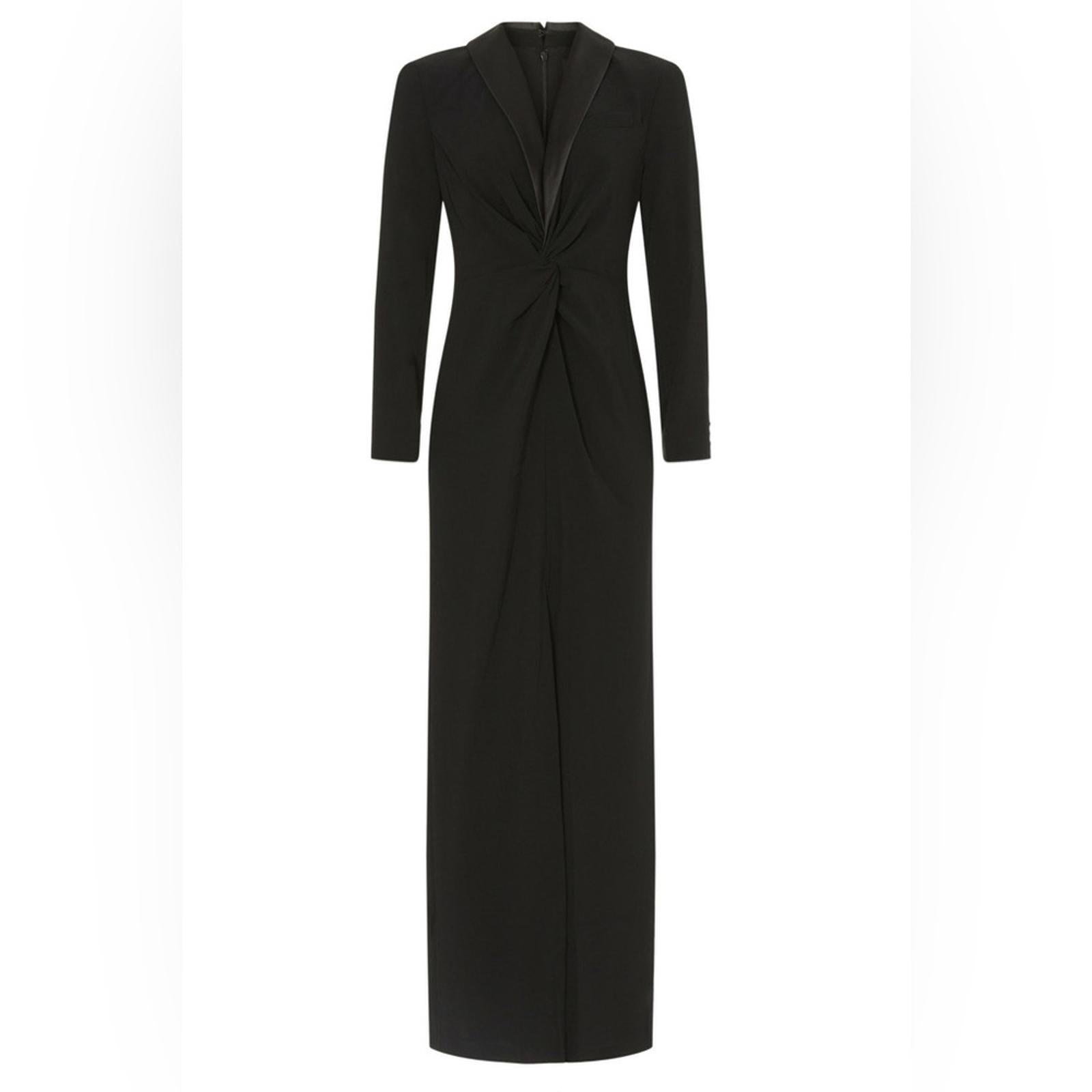 Lauren Ralph Lauren Zeenai Crepe Long Sleeve Gown in Black, Size 4 NEW w/Tag