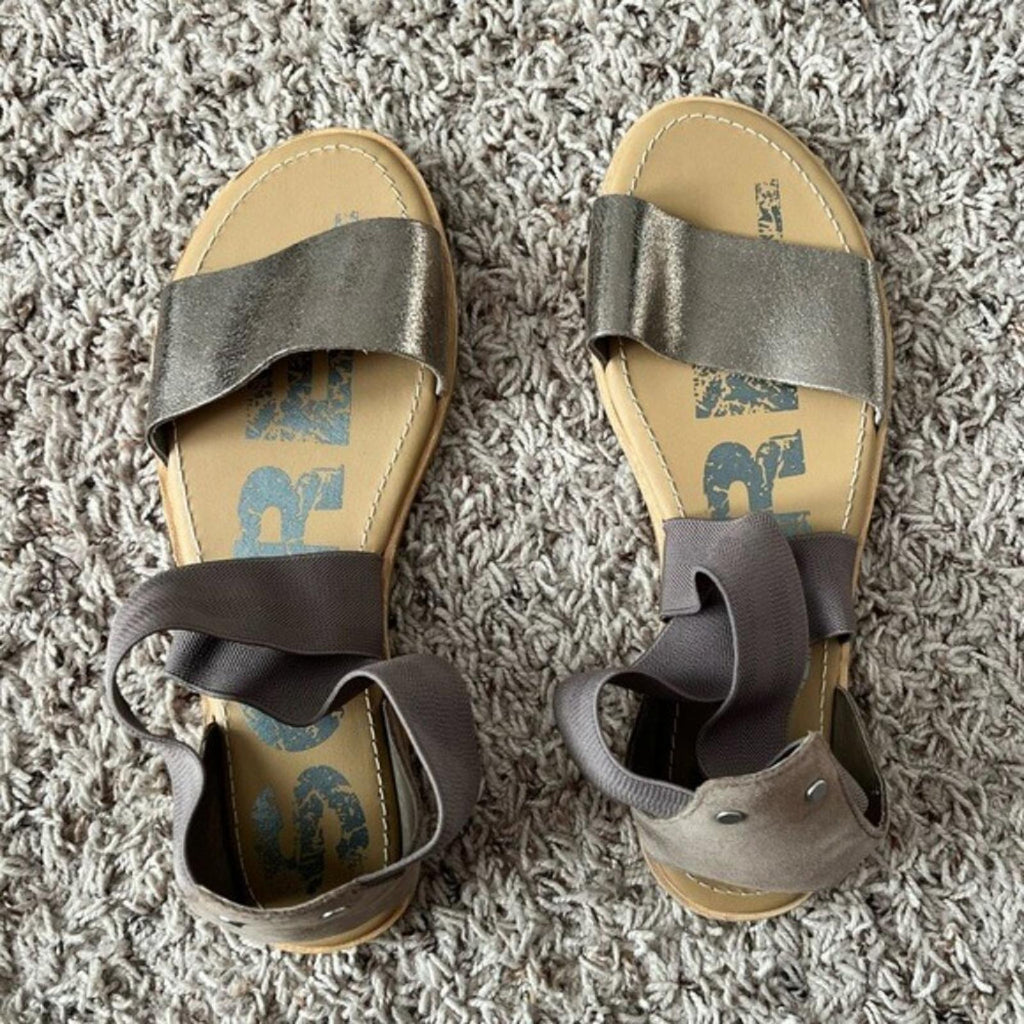 NEW Sorel Ella II Criss-Cross Metallic Brown Leather Sandals, Size 9.5 w/o Box
