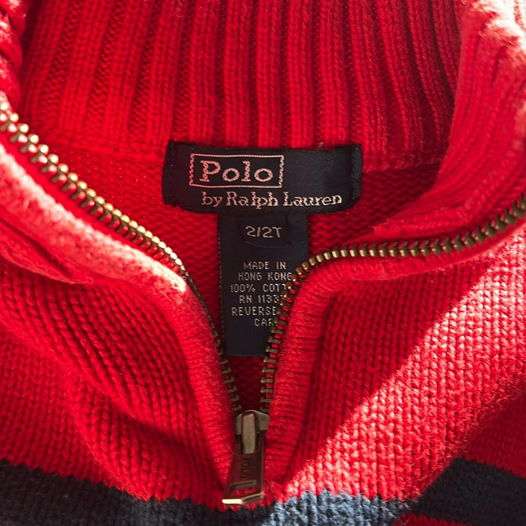 Polo Ralph Lauren Quarter-Zip Sweater in Red, Size 2/2T EXCELLENT!
