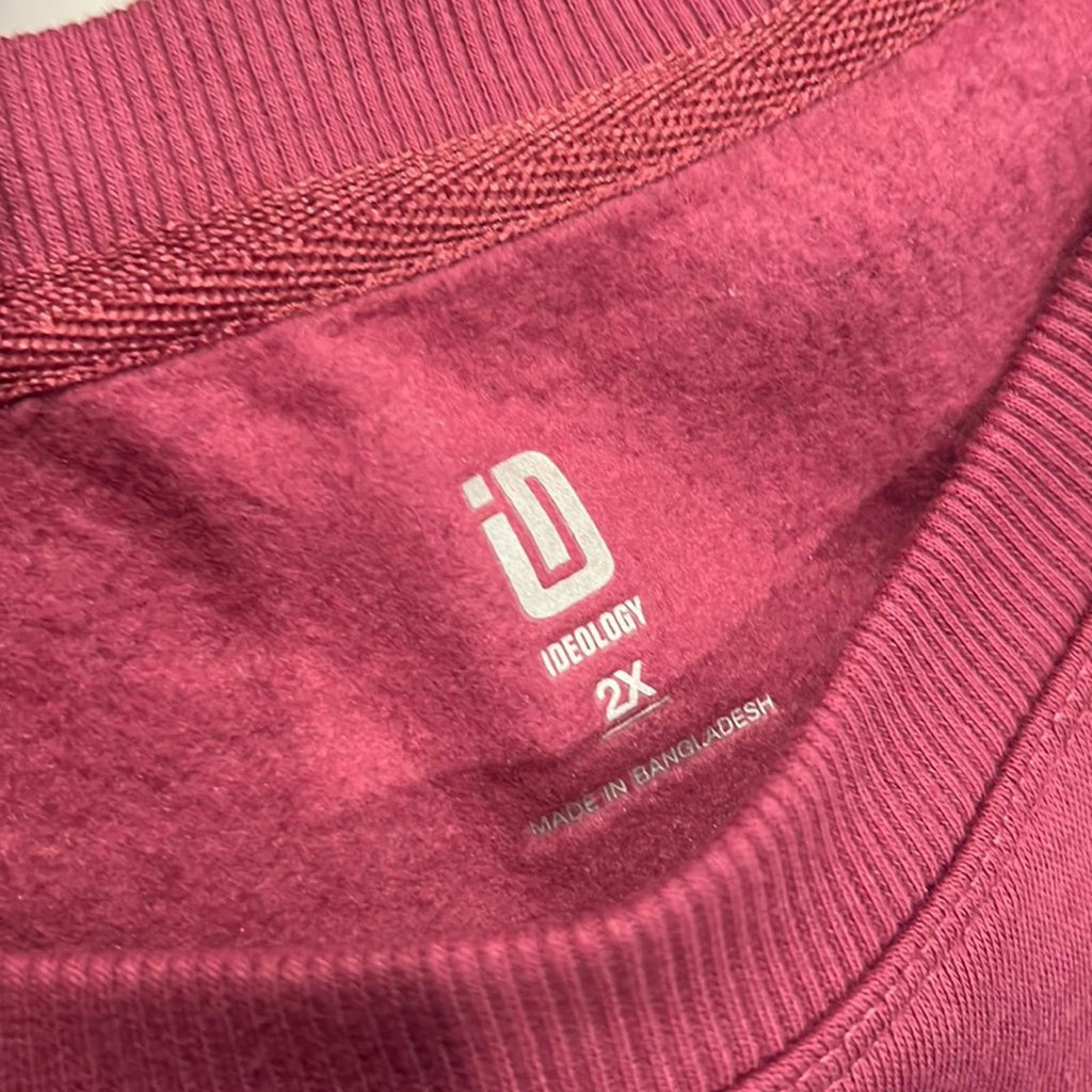 ID Solid Crewneck Fleece Sweatshirt, Violet Quartz Plus Size 2X New w/Tag