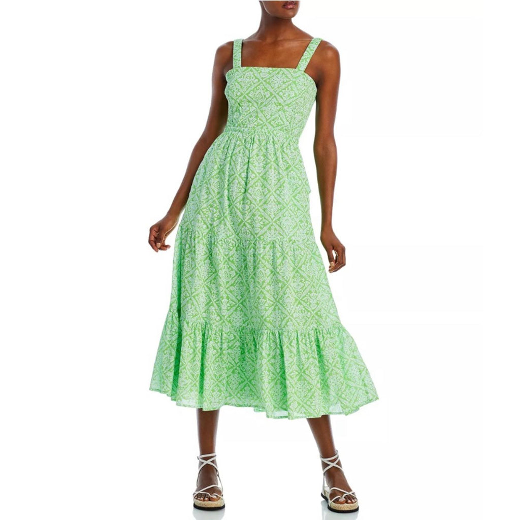 Banjanan Regina Patterned Midi Dress, Tile Print Flash, Size XL New w/Tag $365