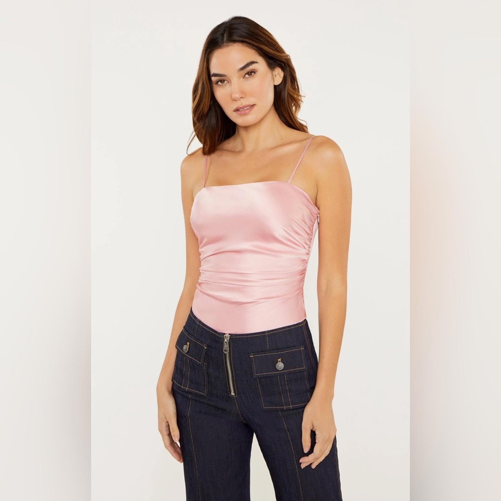 Cinq à Sept Jaylin Ruched Stretch Silk Camisole, Pink Quartz Size S New w/Tag