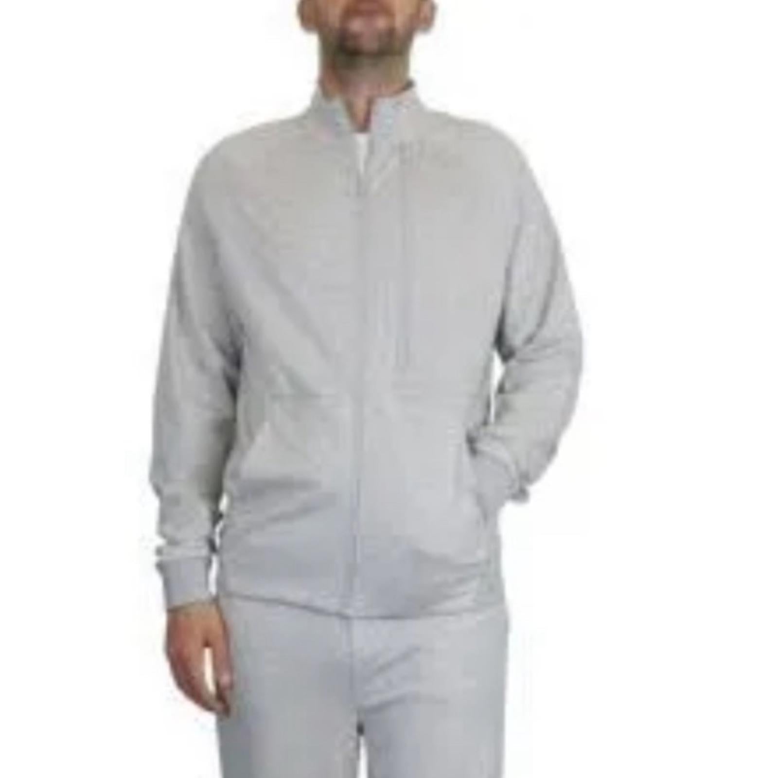 Blue Ice Moisture Wicking Performance Active Track Jacket in Grey, Size L NWT