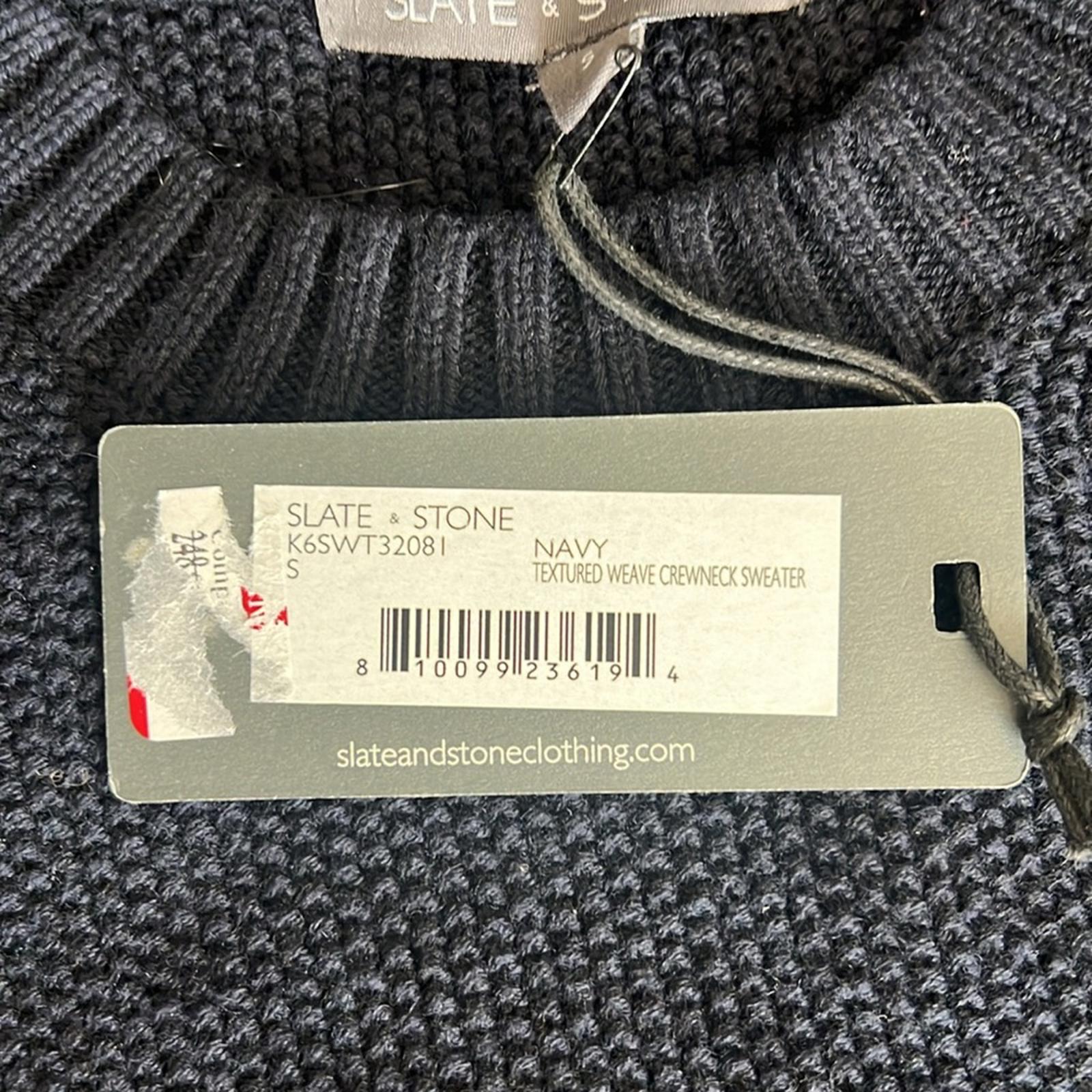 Slate & Stone Textured Weave Crewneck Men's Sweater in Navy, NWT, Size S