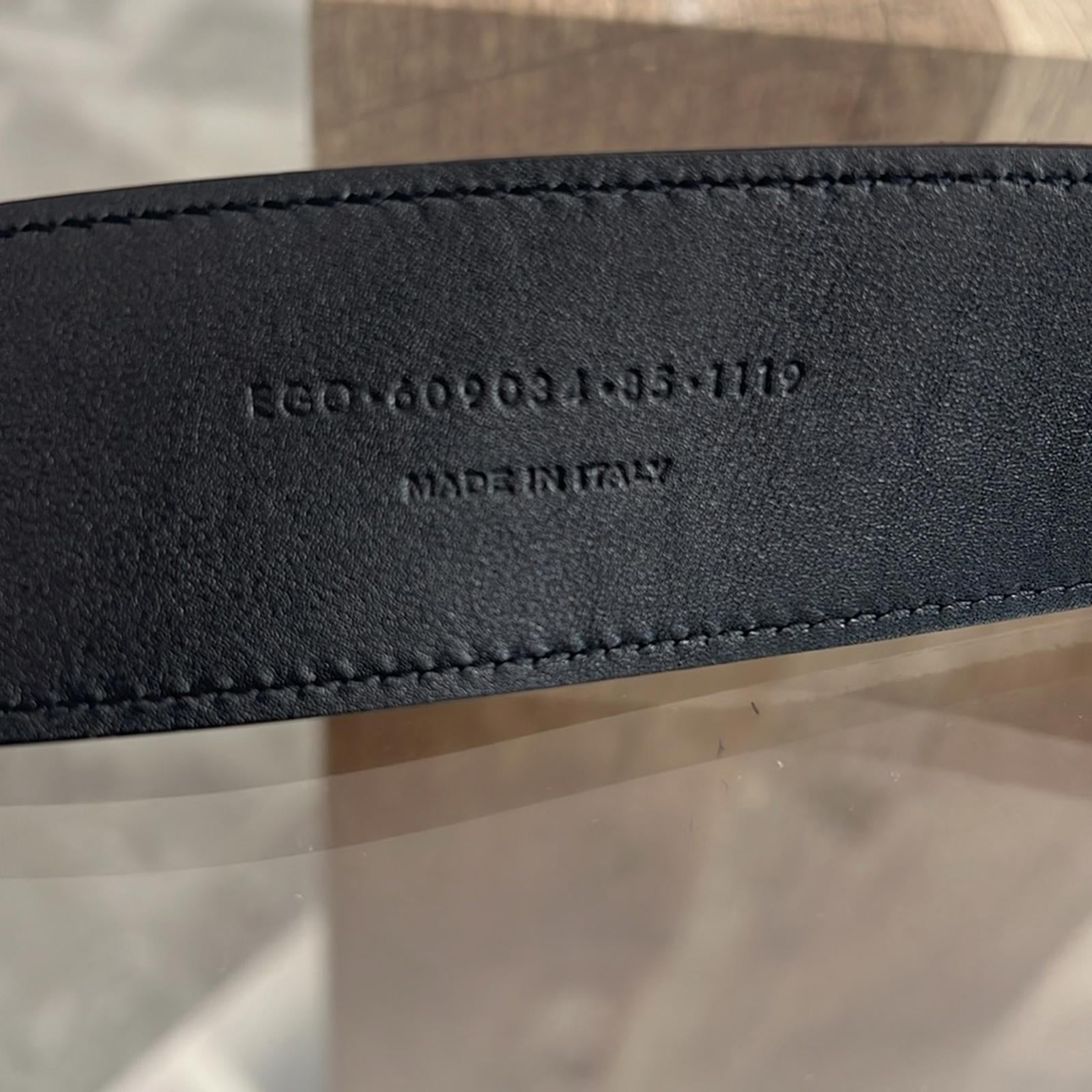 Saint Laurent Authentic Leather Black Belt EGC.609034.85.1119 Size 85” New w/Tag