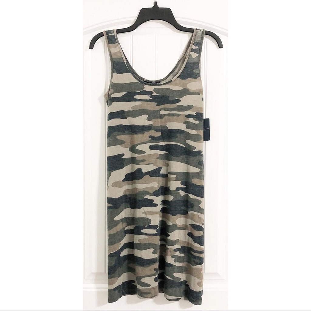 Lucky Brand Camo Tank Mini Dress in Army Green, NWT, Size XS