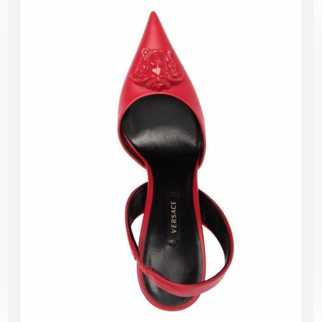 NEW Versace La Medusa Slingback Pump in Red, Size 36.5 New in Box