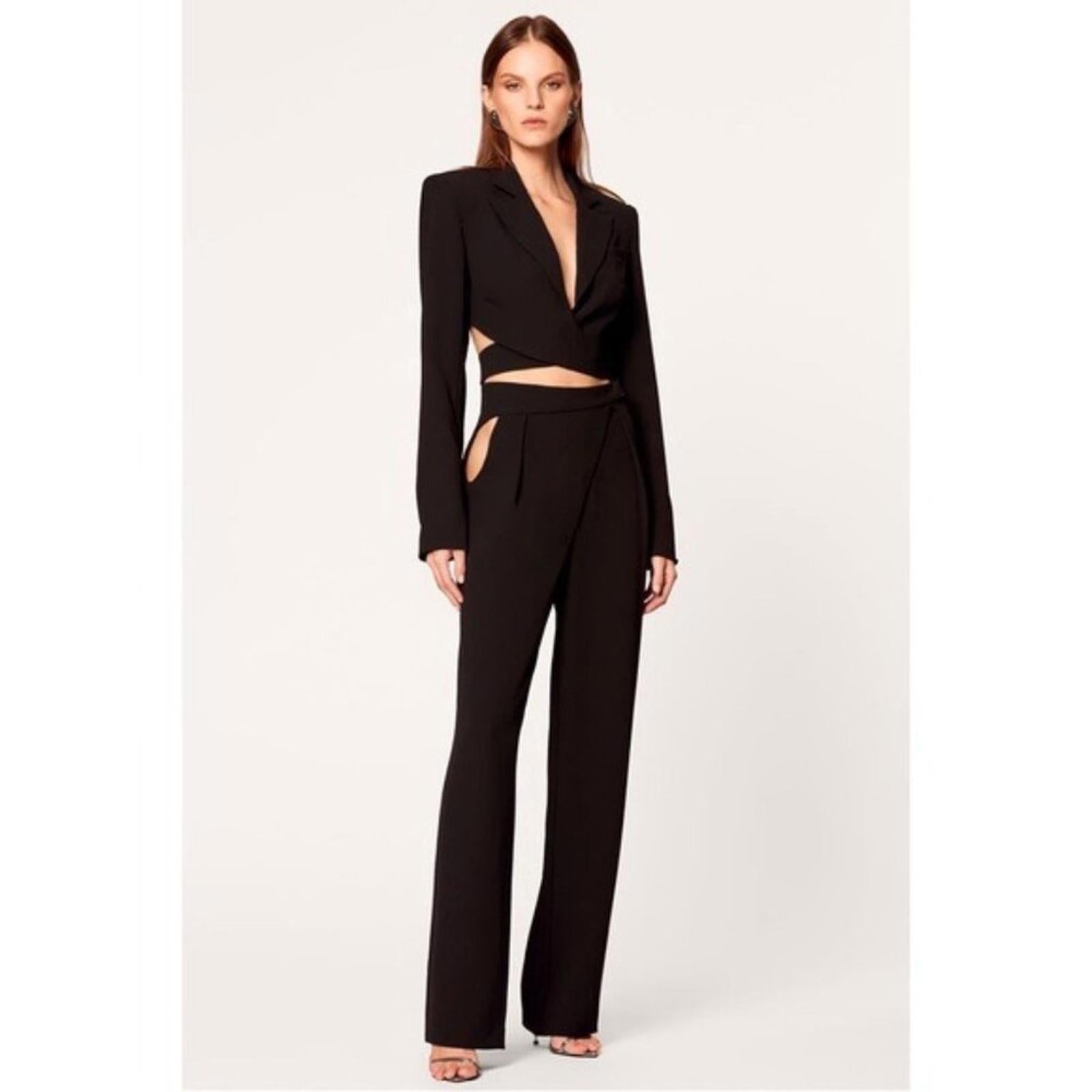 Nicholas Nerissa Asymmetric Cut-Out Pants in Black, NWT, Size 2 Retail $395