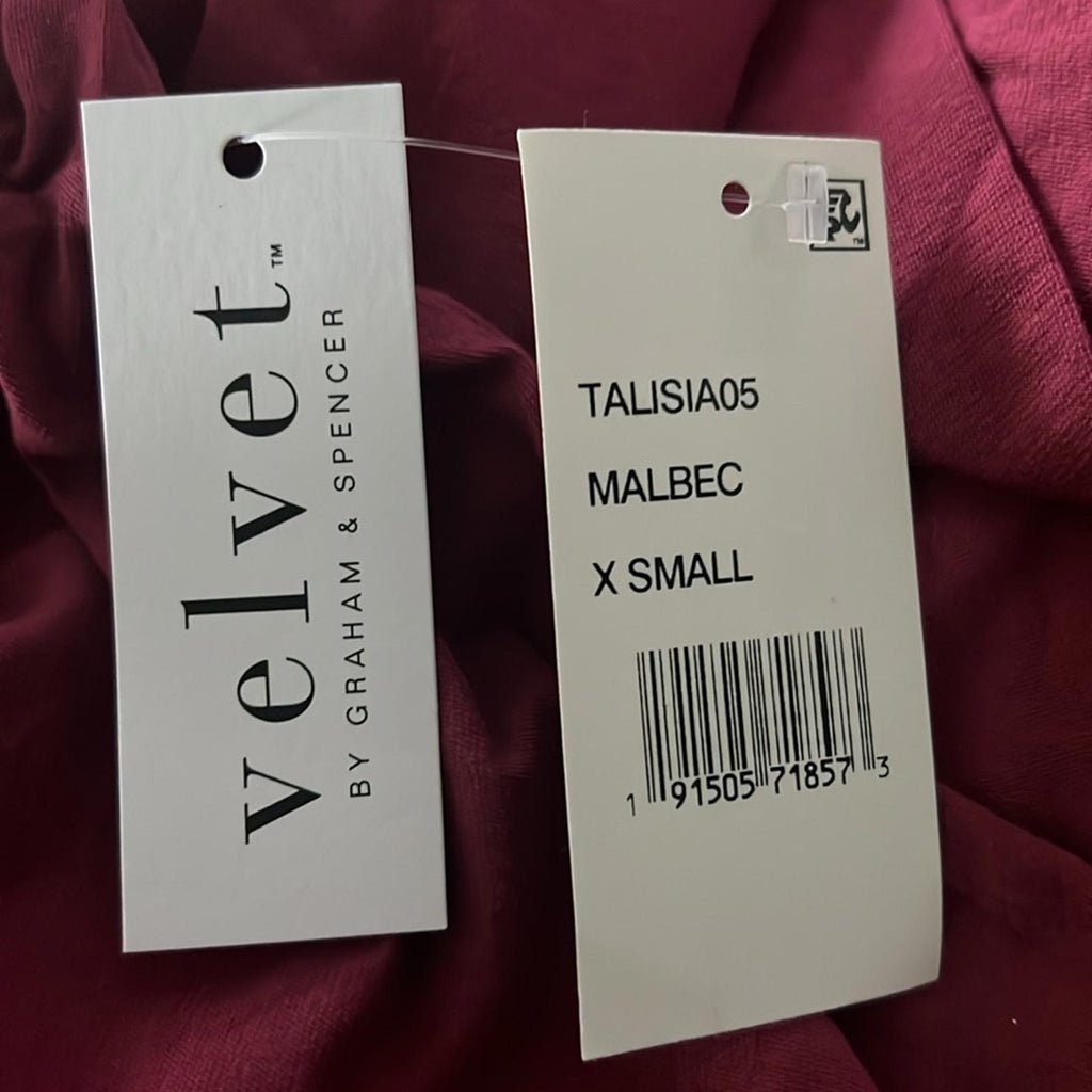 Velvet by Graham & Spencer Talisia Turtleneck Top in Burgundy, NWT, Size XS