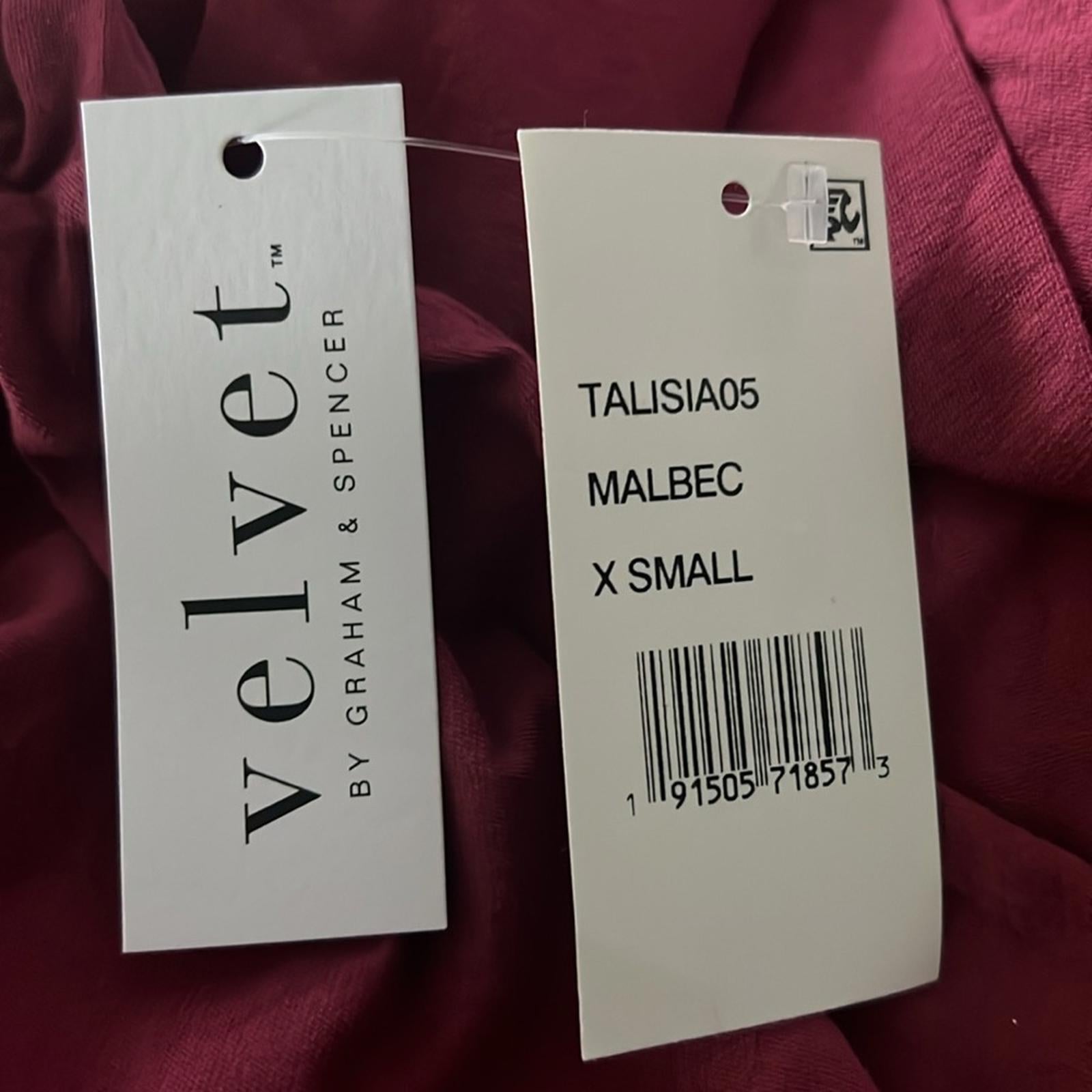 Velvet by Graham & Spencer Talisia Turtleneck Top in Burgundy, NWT, Size XS