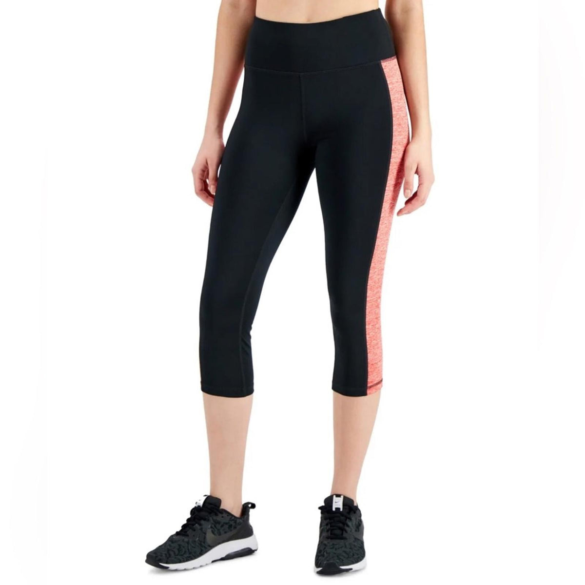 Ideology Essentials Colorblocked Cropped Leggings, Noir Peach Size 3X New w/Tag