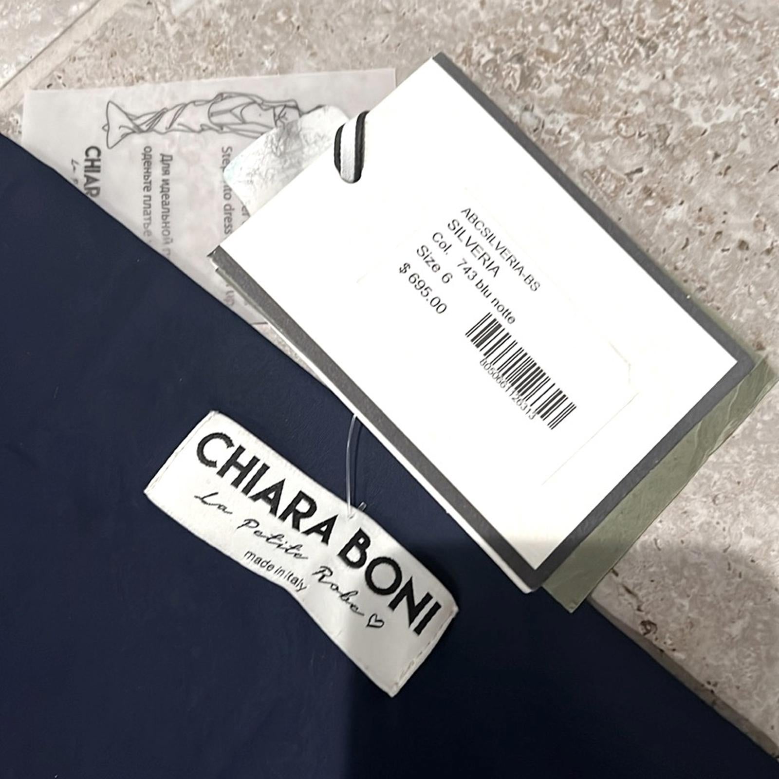 Chiara Boni La Petite Robe Silveria Off-the-Shoulder Dress in Navy, NWT, Size 6