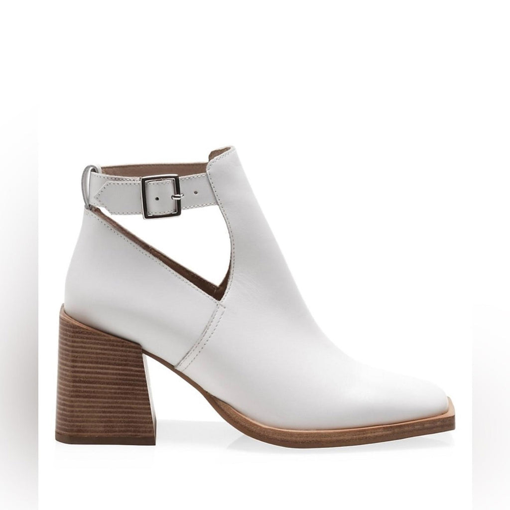 Free People Brady Buckle Booties in White, Size 38.5, New in Box