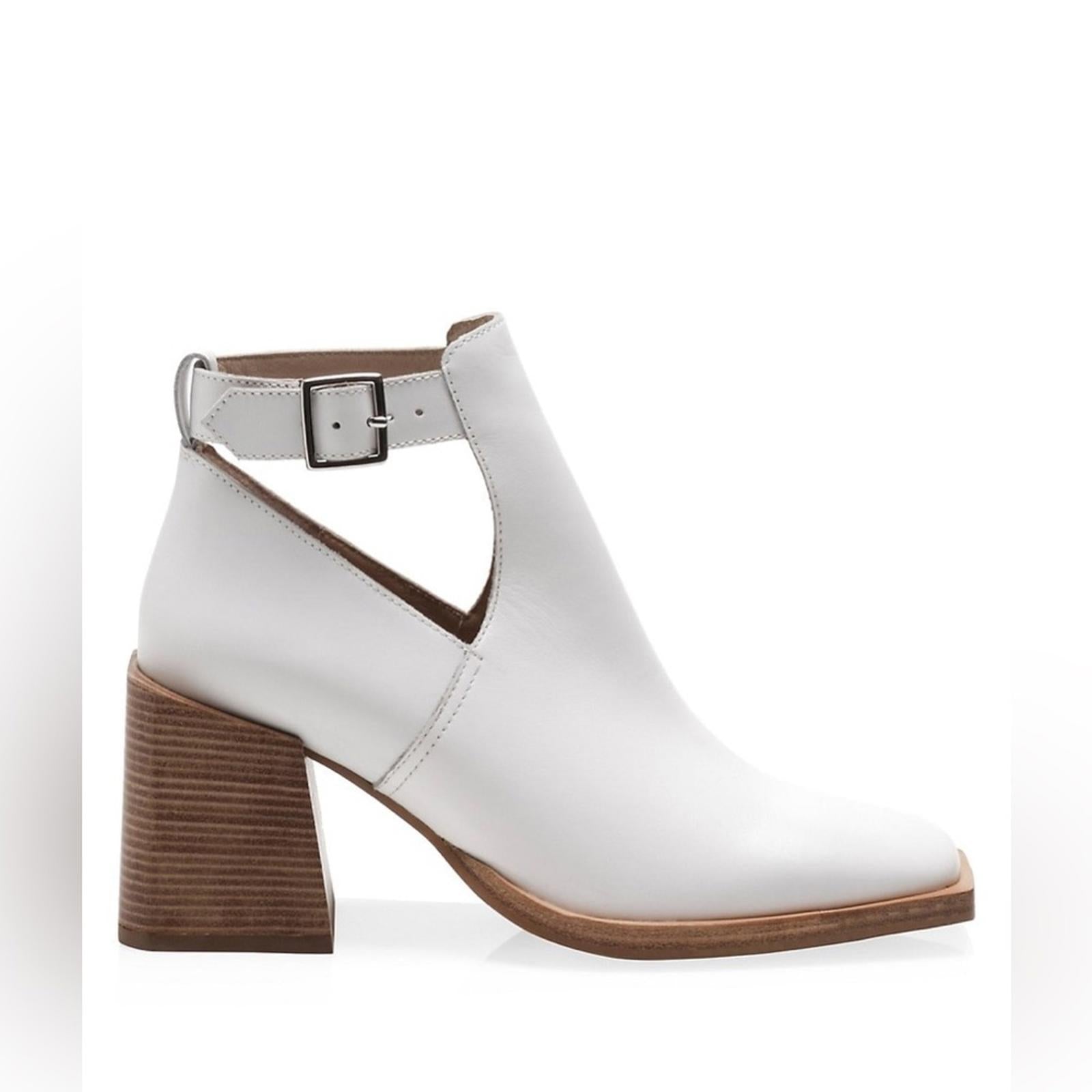Free People Brady Buckle Booties in White, Size 38.5, New in Box