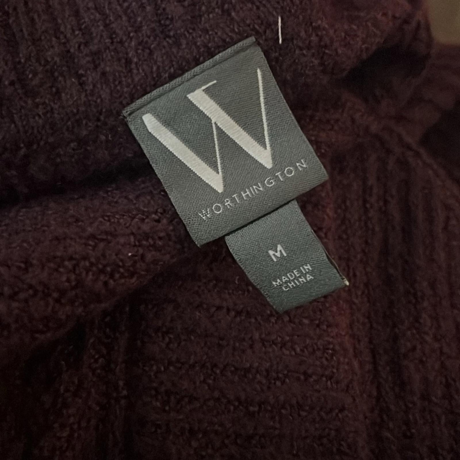 Worthington Crew Neck Long Sleeve Pullover, Classic Burgundy Size M New w/Tag