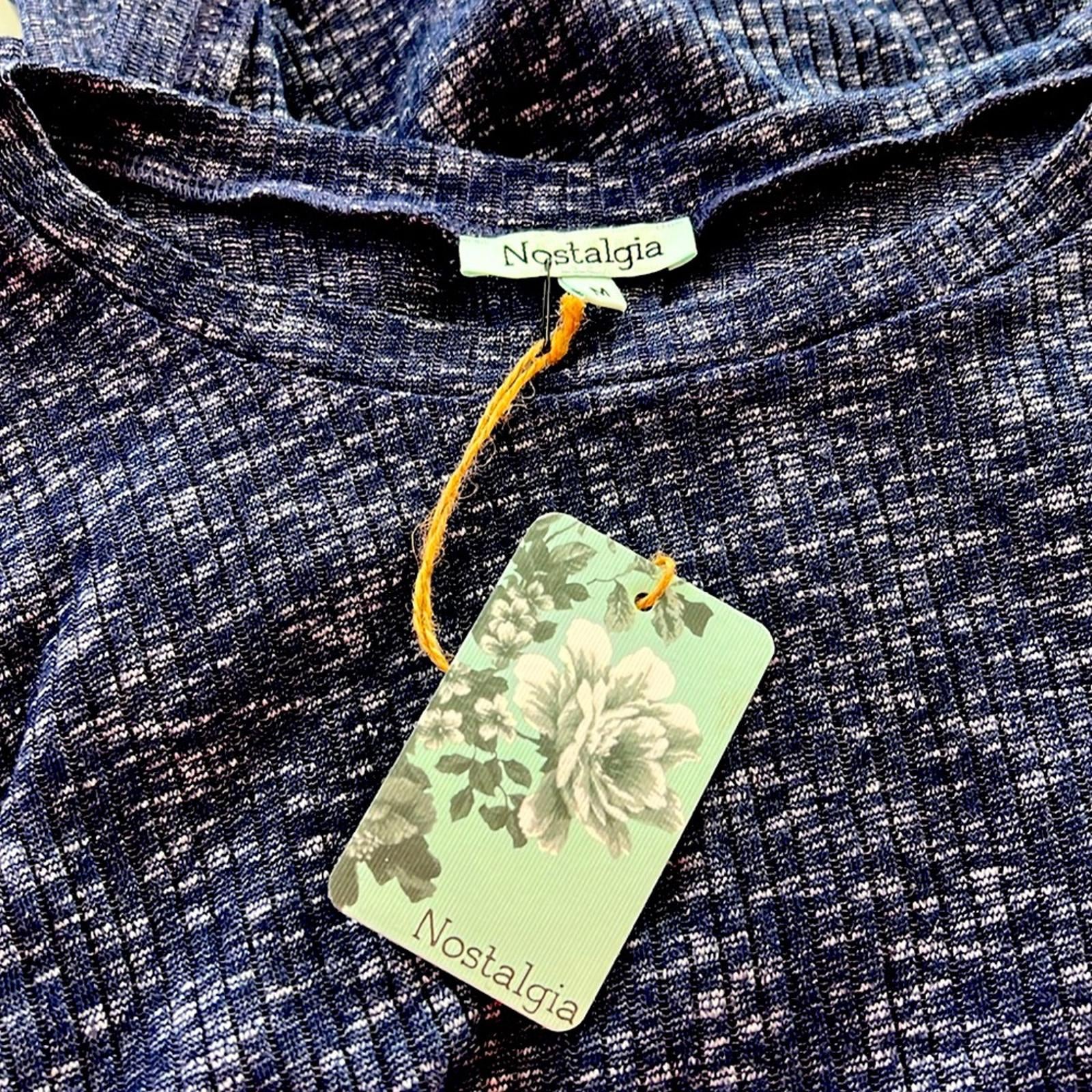 NEW Nostalgia Katy Top/Sweater, Navy Heather Size M New w/Tag