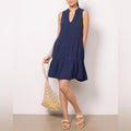 Michael Stars Daisy Above Knee Babydoll Dress in Nocturnal/Navy, Size L, NEW